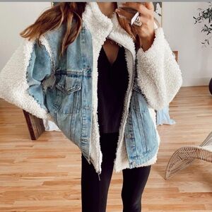 Blank nyc shearling denim jacket small